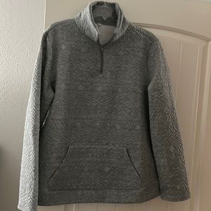 Gray quarter zip quilted sweatshirt